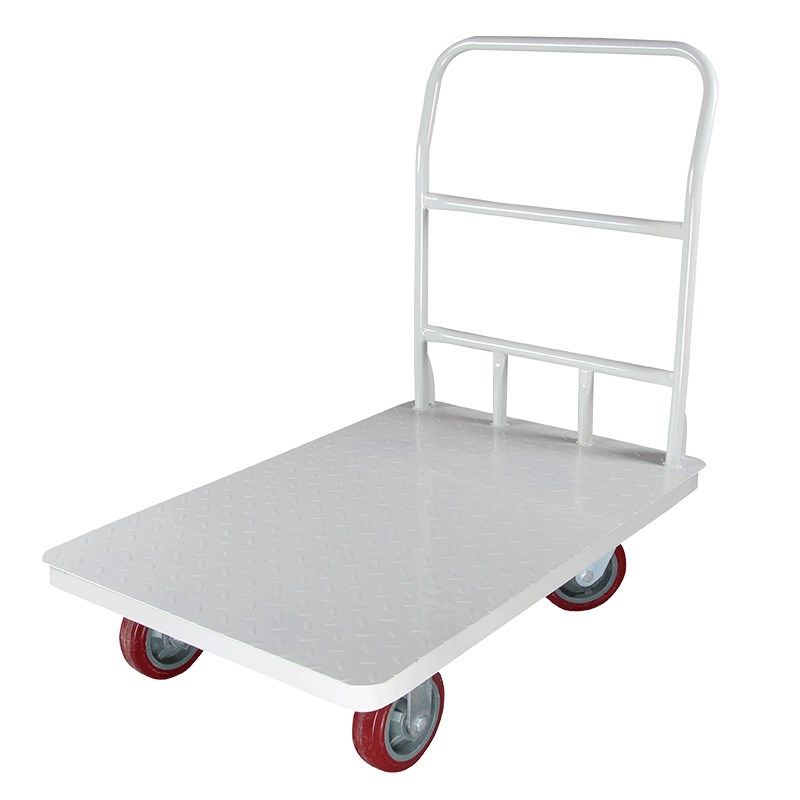 静音平板车手推车 搬运车 钢板车 超市拉货车推货车承载500KG