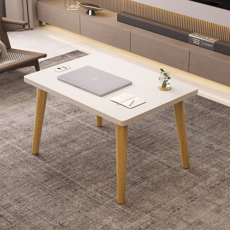 床上小桌子客厅轻奢简约电脑桌小户型现代卧室坐地家用实木小方桌