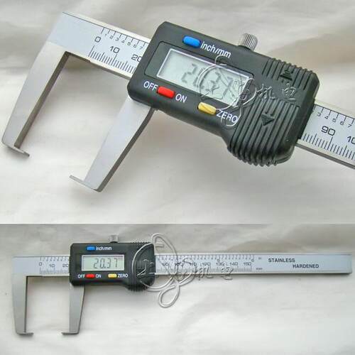 新货上市桂林广陆外沟槽数显卡尺0-150-40mm 精度:0.01mm扁头