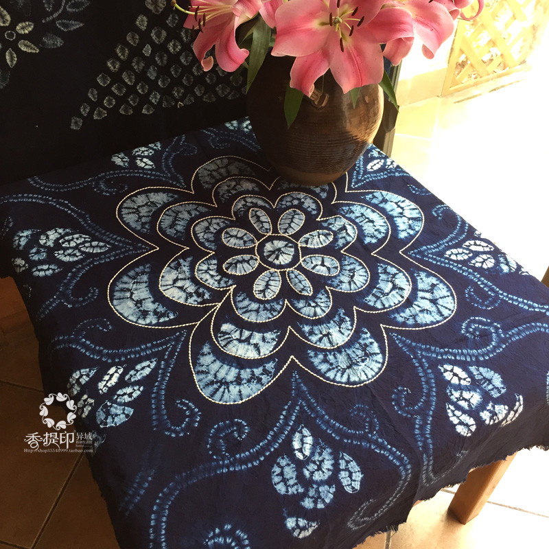 云南民族风特色饭店客栈大理手工扎染桌布布家用布艺震撼低价