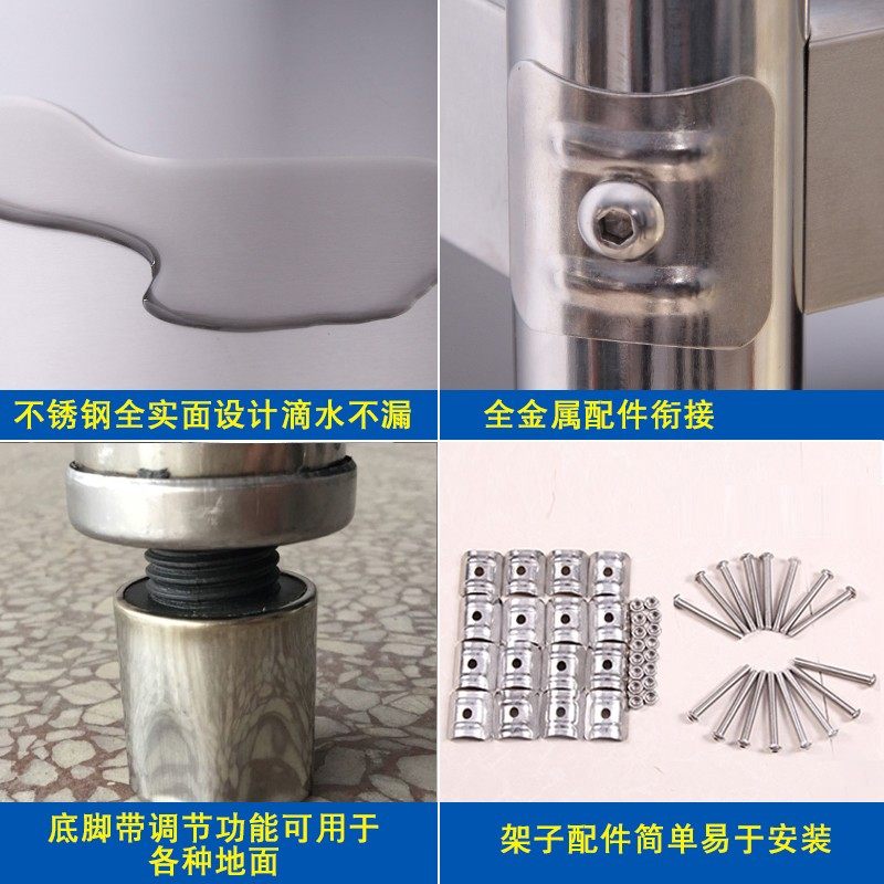 厨房置物架不锈钢4层移动微波炉架子烤箱落地储物收纳不锈钢货架