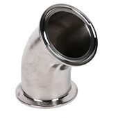 304不锈钢快装 50.5快速连接弯管亮面45度弯 弯头卫生级卡箍卡盘式