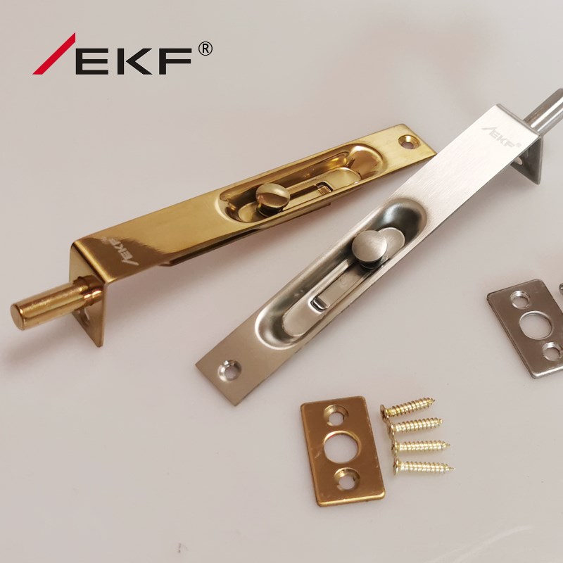 德国EKF 室内门木门q实木门不锈钢暗插销 金色插销地插天地插销