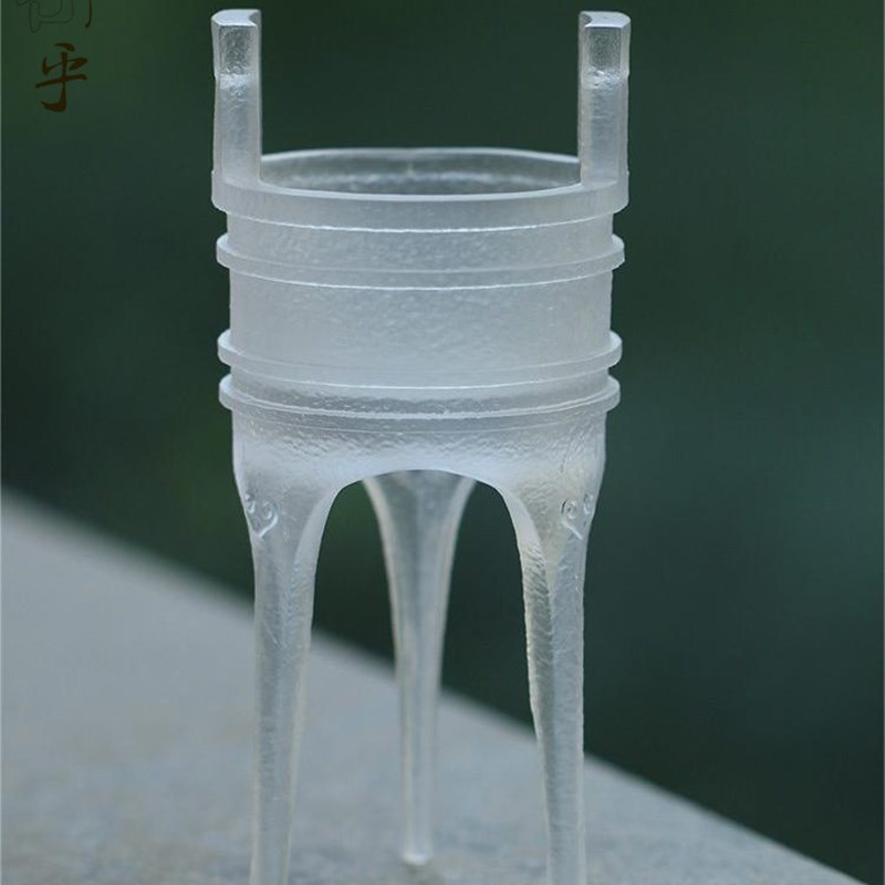 纯琉璃三足高脚小鼎香插香炉小清新香盘香道线香V板线香座可定制