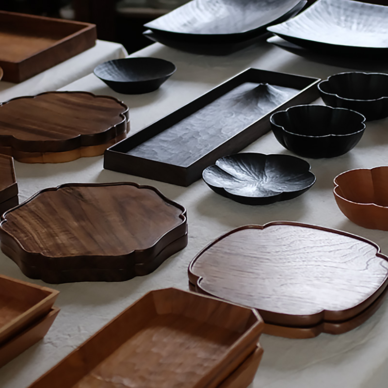 【谷音-木器/手工n木盘】木茶盘 大漆木托盘 收纳盘 第83件心物