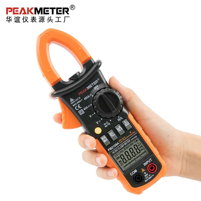 华谊PM2108A钳形表数字万用表智能防烧电流表高精度钳型钳流表工