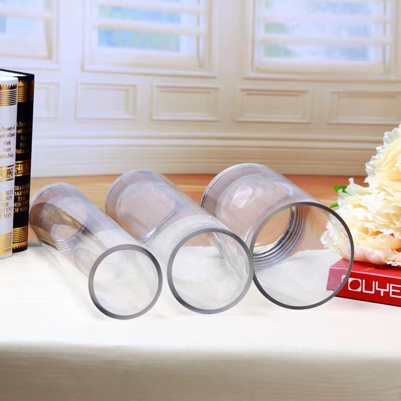 大号落地直筒水培富贵竹透明玻璃花瓶鱼缸婚庆路引插花圆柱形圆筒