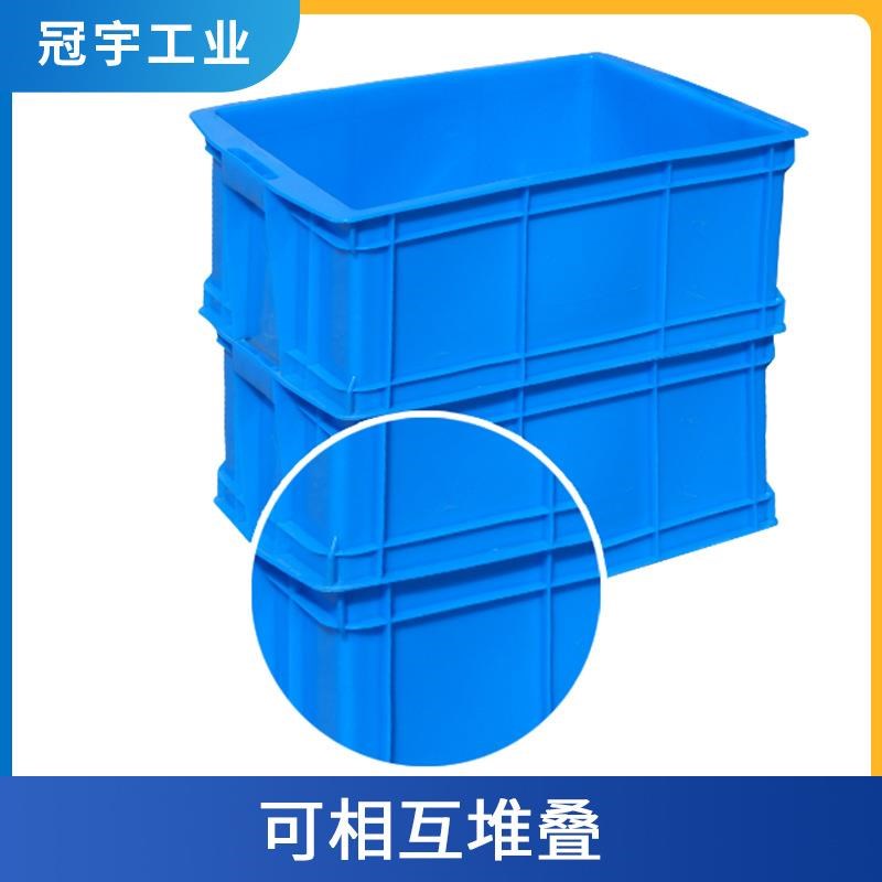 厂家直销加厚长方形蓝色塑料周转箱工具收纳物流中转收纳物料盒