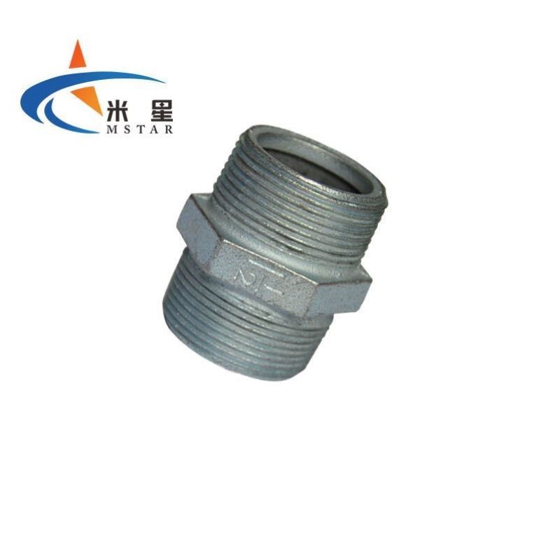 米星镀锌外丝玛钢管件玛钢六角外丝DN3220个