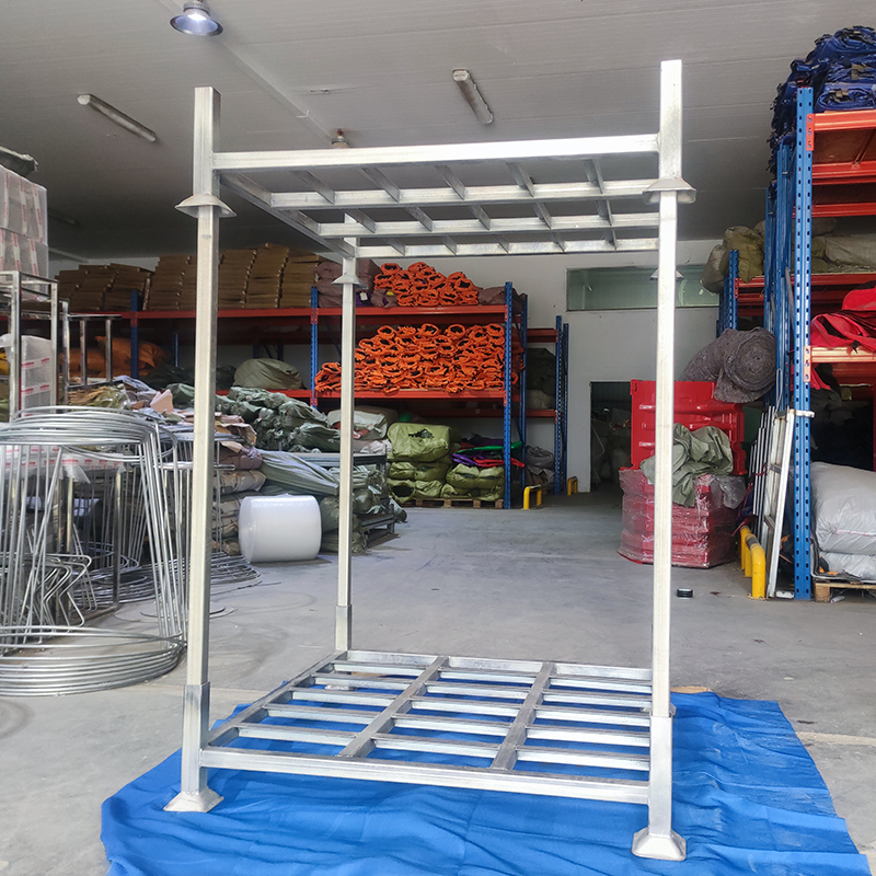 堆垛架钢制金属托盘折叠热镀锌钢巧固架仓储物流插管布料架重型架