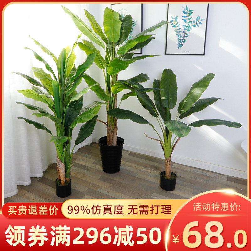 芭蕉树仿真植物大l型绿植假盆栽室内装饰假花客厅假树落地仿真树