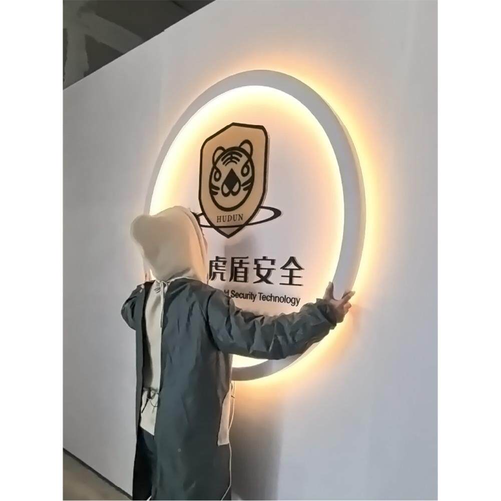 美容餐饮公司吧台前台灯形象背无品牌/景墙墙墙发光字广招告牌牌