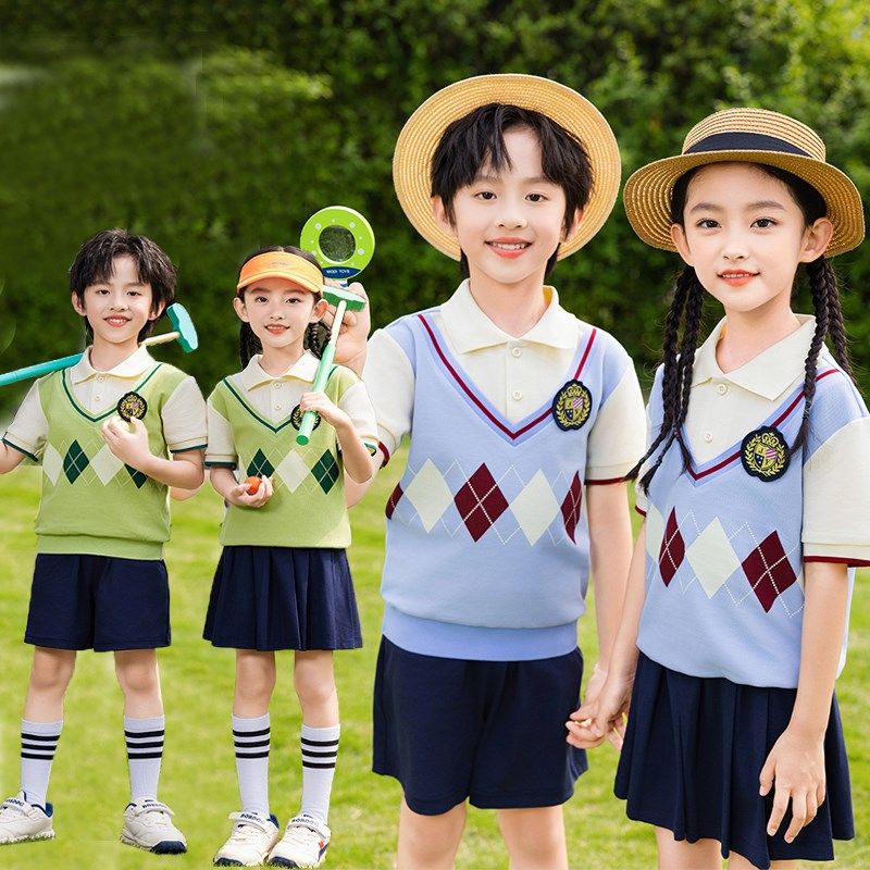 英伦学院风校服套装小学生夏季新款幼儿园服年级儿U童六一演出班