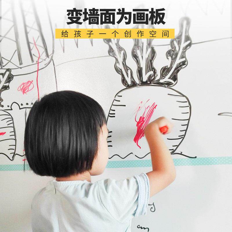 白漆无品牌/板水性环保鸦墙白色透明水彩笔漆儿童可擦洗涂白画板