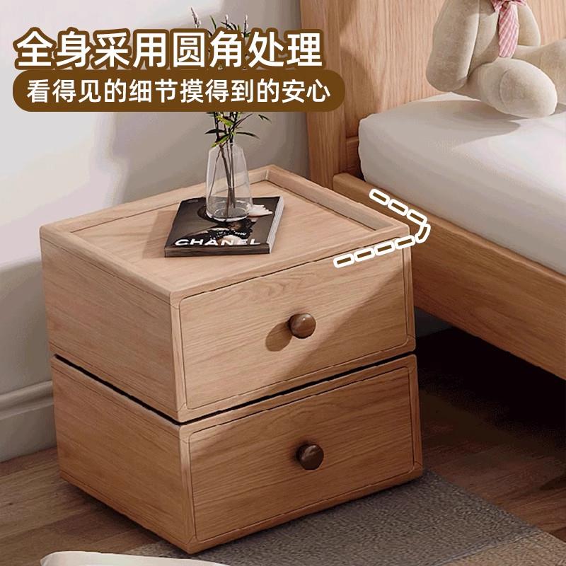 现儿童柜-0代简约全木实宝木儿童斗柜可叠加卧室床头原客厅宝玩具