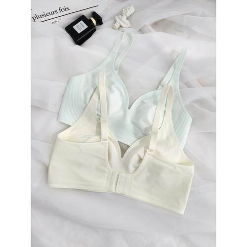 古妃超薄兔耳痕内衣朵冻条水晶杯聚果EIR拢收副乳无无钢圈文胸女