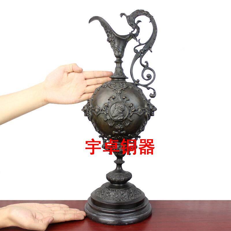 宇卓铜器时人尚欧式细花瓶OSHP50K铜物花瓶造型大理石铜底座雕摆