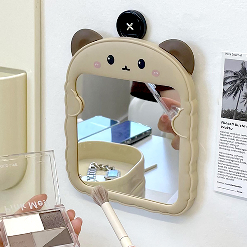 镜子化妆镜挂墙可爱化妆台镜子摺叠学生宿舍桌面化妆镜卡通化妆镜