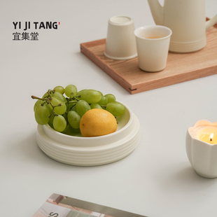 宜集堂奶油风水果盘陶瓷零食盘莎拉盘精致高端精致高颜值新家乔迁