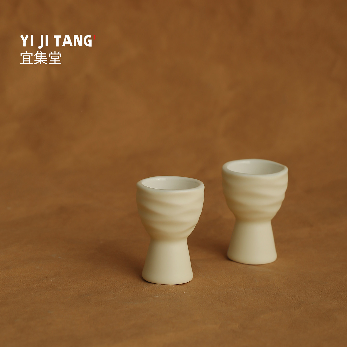 宜集堂wave奶油风白酒杯陶瓷家用高颜值白酒分酒器个人专用高级感图片