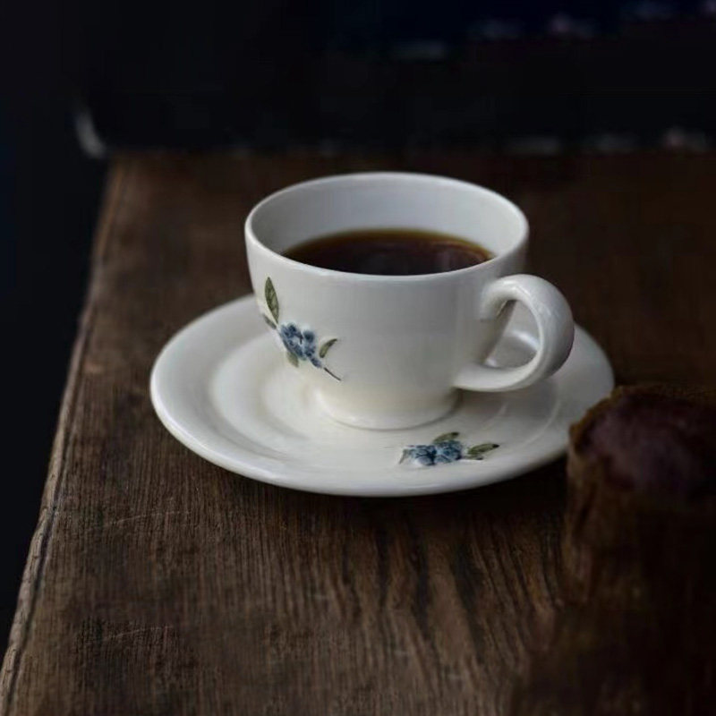 日本进口Studio M复古蓝莓红茶杯咖啡杯英式下午茶茶具陶瓷茶壶图片