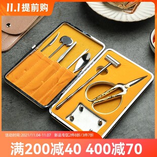 舍里 蟹八件吃蟹工具神器不锈钢家用礼盒大闸蟹拆蟹剥螃蟹专用