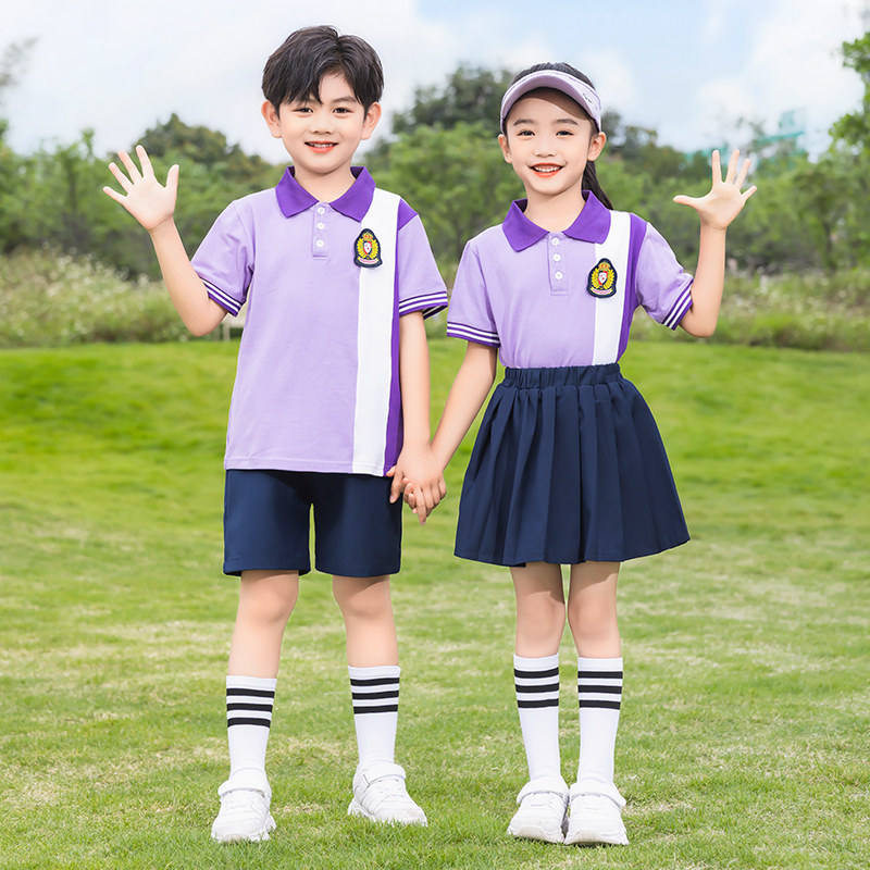 幼儿园园服夏装学院风毕业照服装儿童校服夏季小学生班服定制
