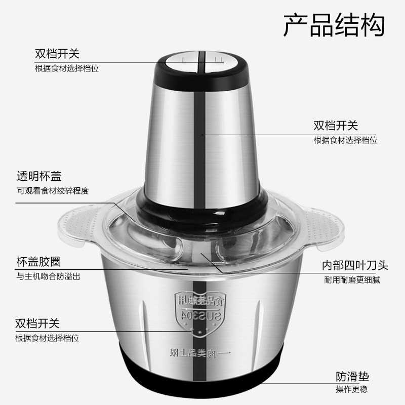 商用绞蒜器蒜泥器电动大蒜切家用打蒜蓉机搅蒜碎捣磨姜拉蒜泥神器