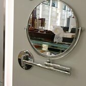 浴室壁挂化妆镜折叠梳妆镜卫生间伸缩镜子 全铜双面放大美容镜