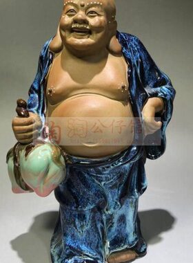 陶瓷工艺品石湾公仔家居装饰品礼物客厅酒柜摆件皆大欢喜佛促销