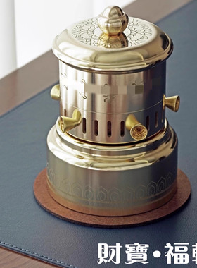 右挽狂澜藏式转经简微缩纯铜电动转金轮家用手自R一体转桶桌面摆