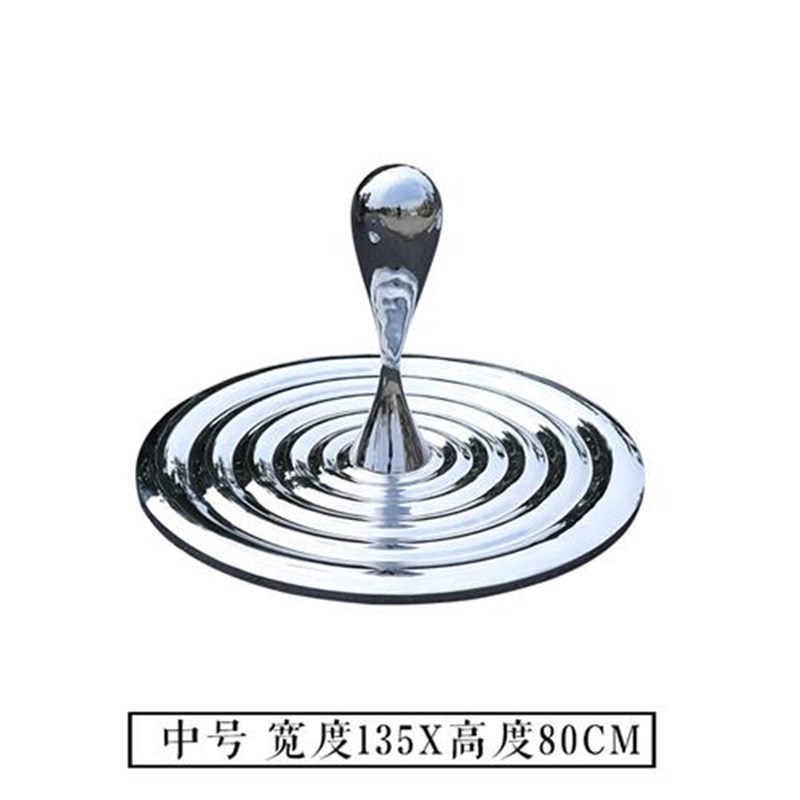 商场户外水景不锈钢n镜面水滴雕塑水池金属创意水波纹装饰艺术摆