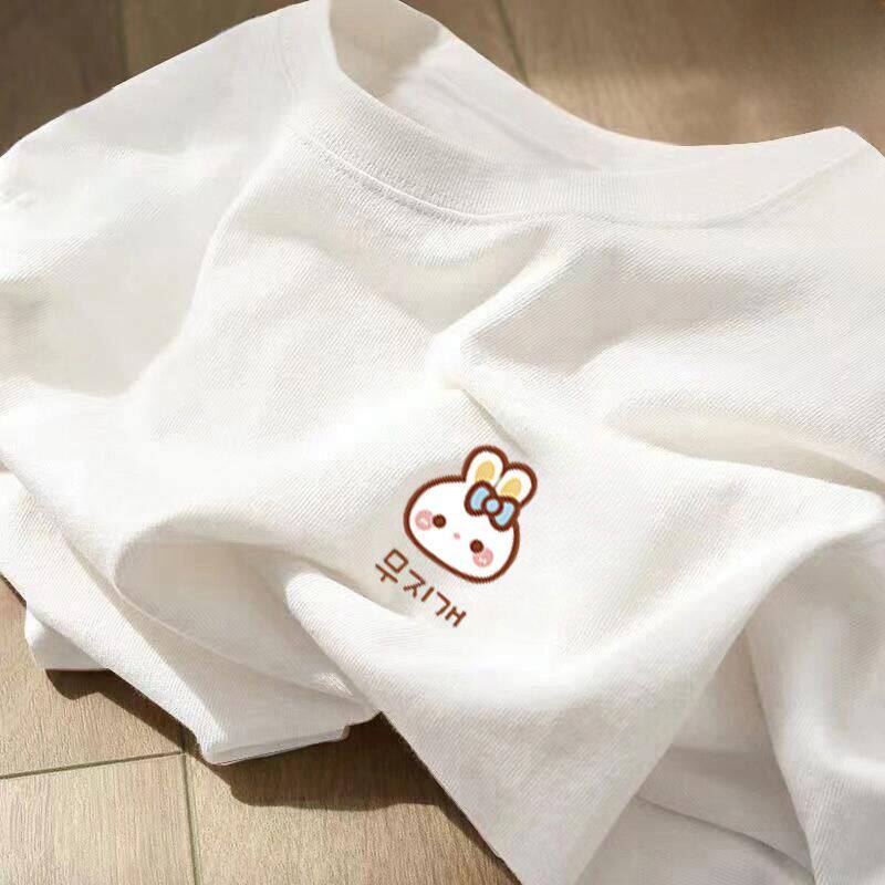 休闲爆款纯棉童装短袖t恤卡通印花中大童男女孩可爱宽松上衣服