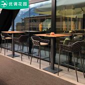 户外吧台桌椅酒店别墅庭院简约休闲阳台室外露天岩板吧椅