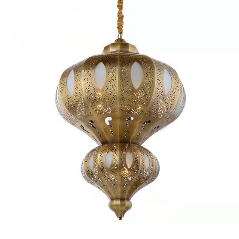 东南亚复古镂空吊灯泰式阿拉伯餐厅会所民宿酒吧S台摩洛哥全铜灯