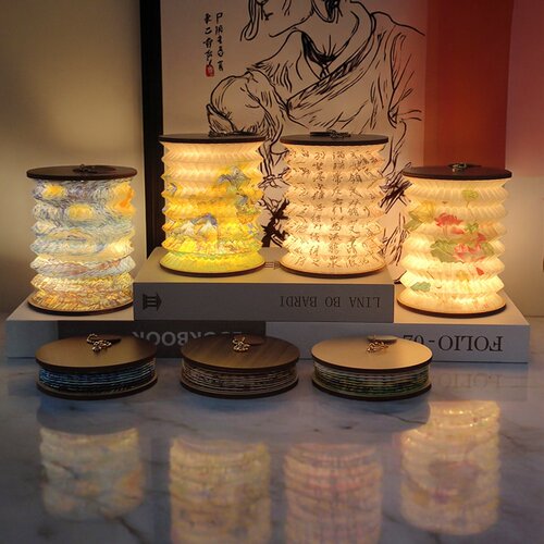文创礼物中国风折叠小灯笼送外国人创意古风小夜灯家居装饰摆件灯