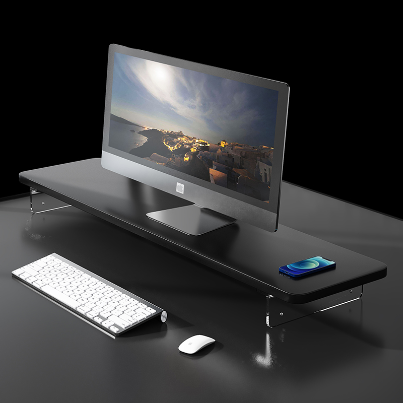 亚克力显示器增高架悬浮办公室电脑屏幕增高架桌面置物架收纳搁板