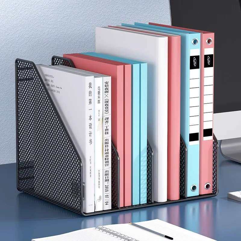 桌面金属文件收纳架置物架办公室桌上资料架工位文件架a3a4收王金