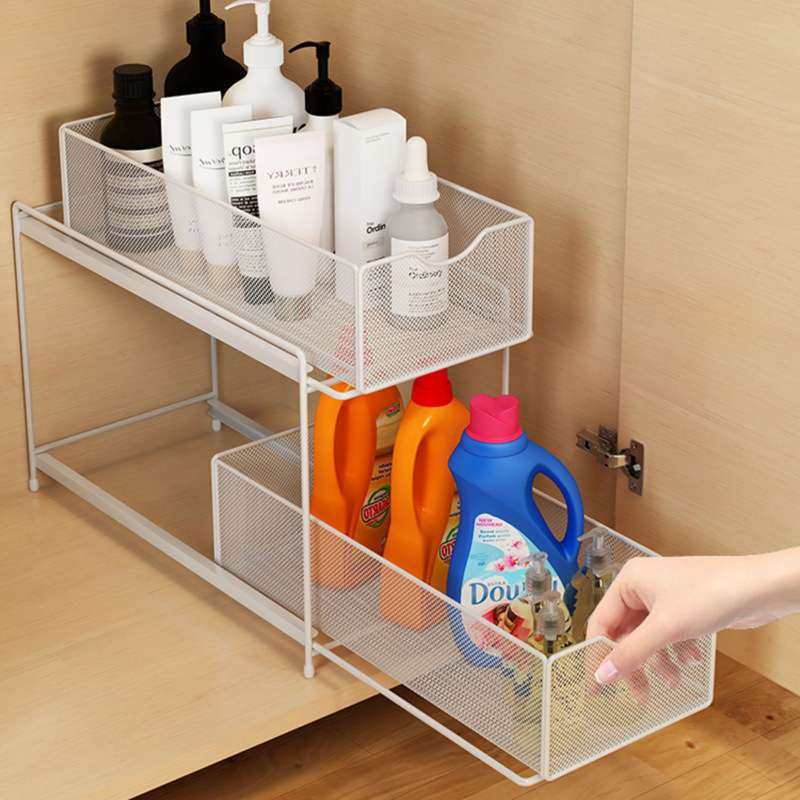 浴室柜置物架卫生间浴室抽拉式抽屉水槽下水池洗手台分层收纳