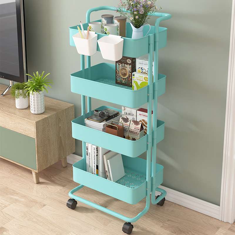 推车置物架厨房客厅收纳推车多层带轮子可移动置物架可移动收纳车