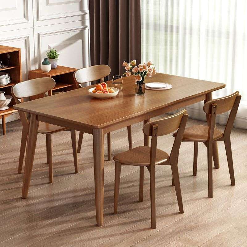 北欧实木餐桌现代简约轻奢长方形桌椅组合吃饭桌子饭桌家用小户型