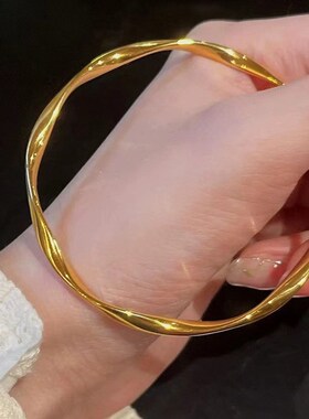 热卖钛钢18K金莫比乌斯环w手镯女百搭高级感不锈钢不掉色手环