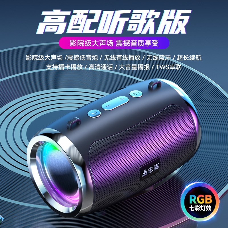 跨境电商AI蓝牙音箱迷你便w携式大音量网红音响家用户外插卡低音