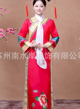 清朝格格服古装满族旗服公主连体旗袍后宫甄嬛传年会X演出服饰