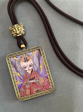 唐卡  五路财神 m嘎乌盒九尾狐卡牌吊坠景区夜市平安招财配饰