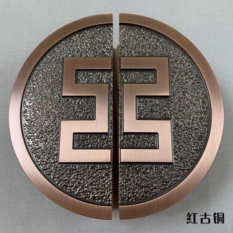 简约中式玻璃门拉手半圆形加厚仿古铜大门拉手豪华别墅木门把手