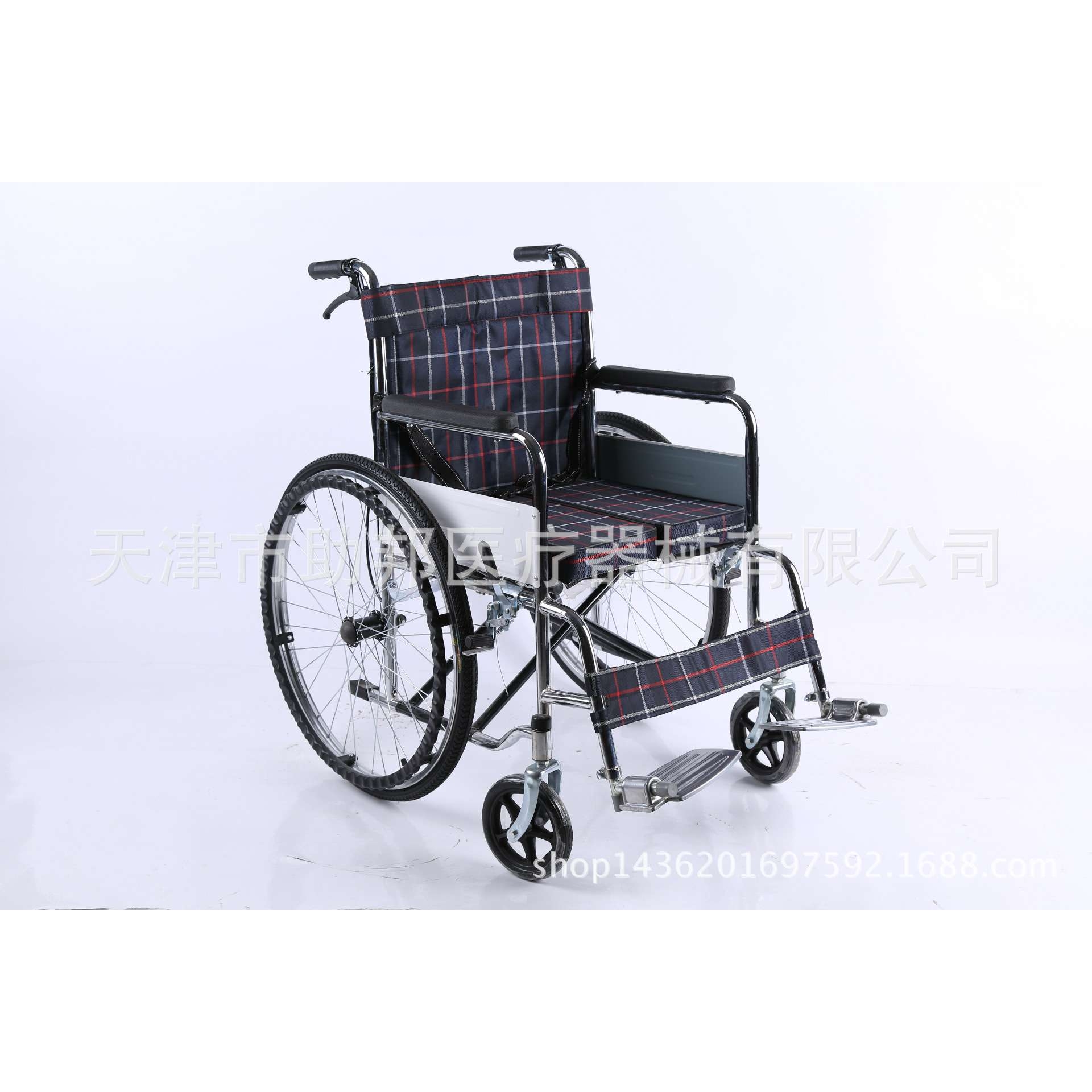 电镀双翻硬座轮椅/折叠老人/轻便便携轮椅车/