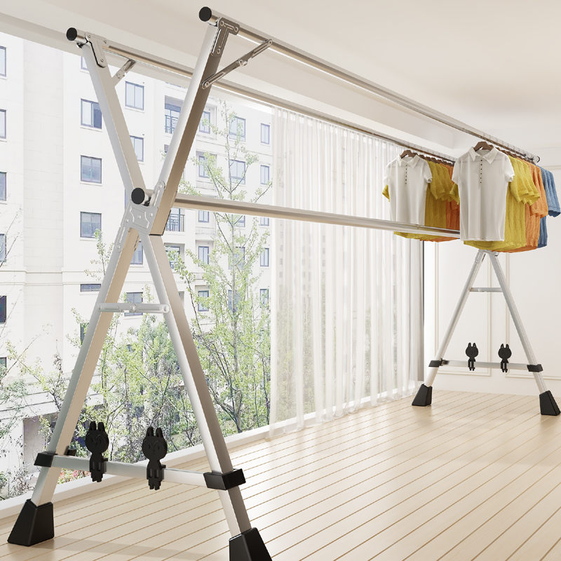 折叠晾衣架落地室内家用阳台卧室不锈钢室外凉伸缩杆式Z晒被子神