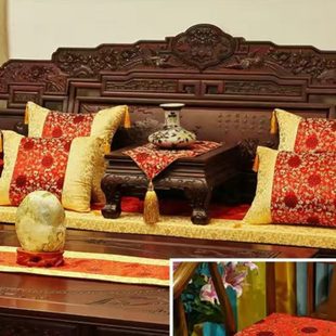 定制红木沙发坐垫中式坐垫实木沙发罗汉床垫子五件套加厚海绵防滑