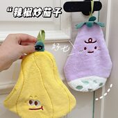 可爱卡通擦手巾挂式 珊瑚绒吸水速干加厚儿童擦手毛巾手帕厨房抹布